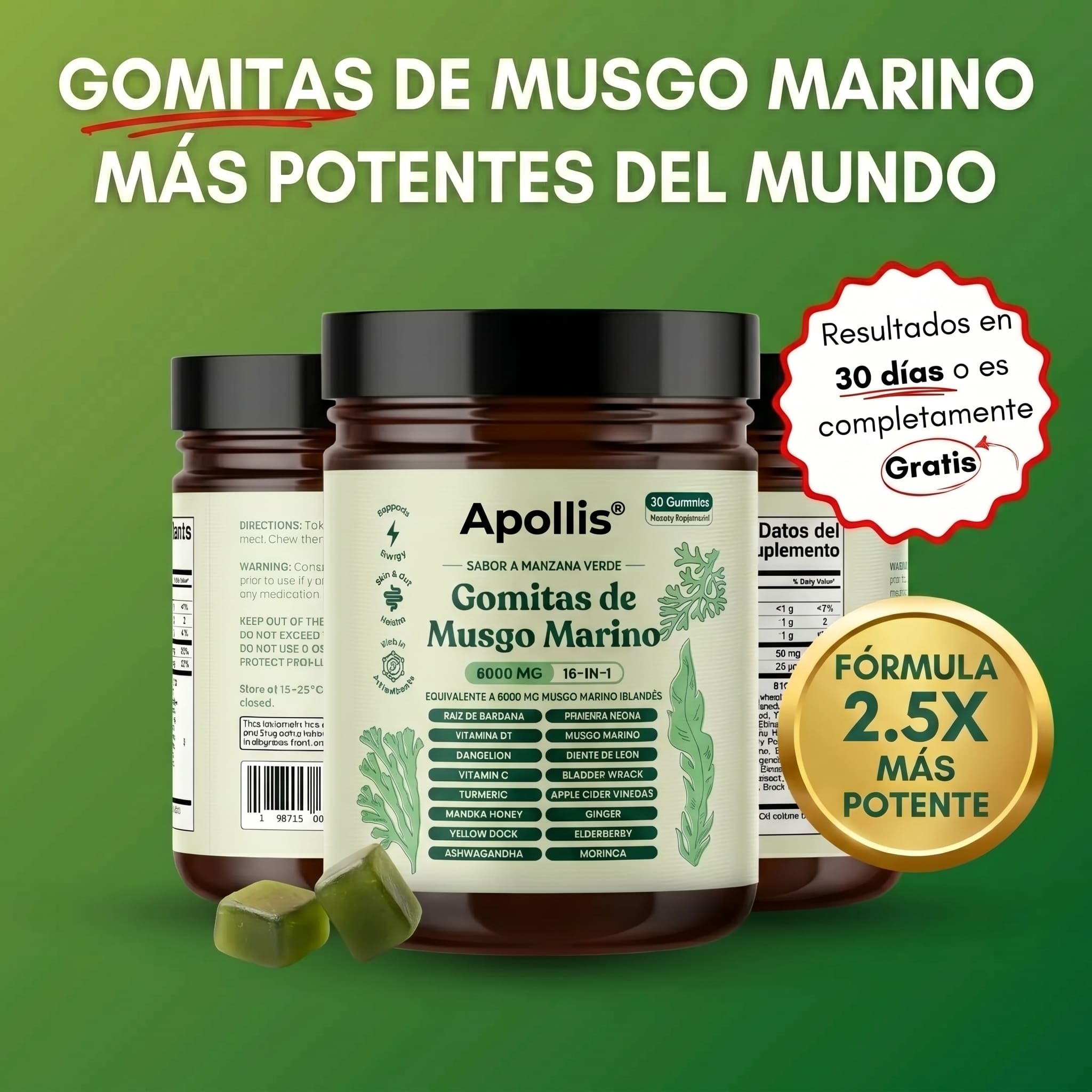 Apollis - Gomitas de Musgo Marino 16-en-1